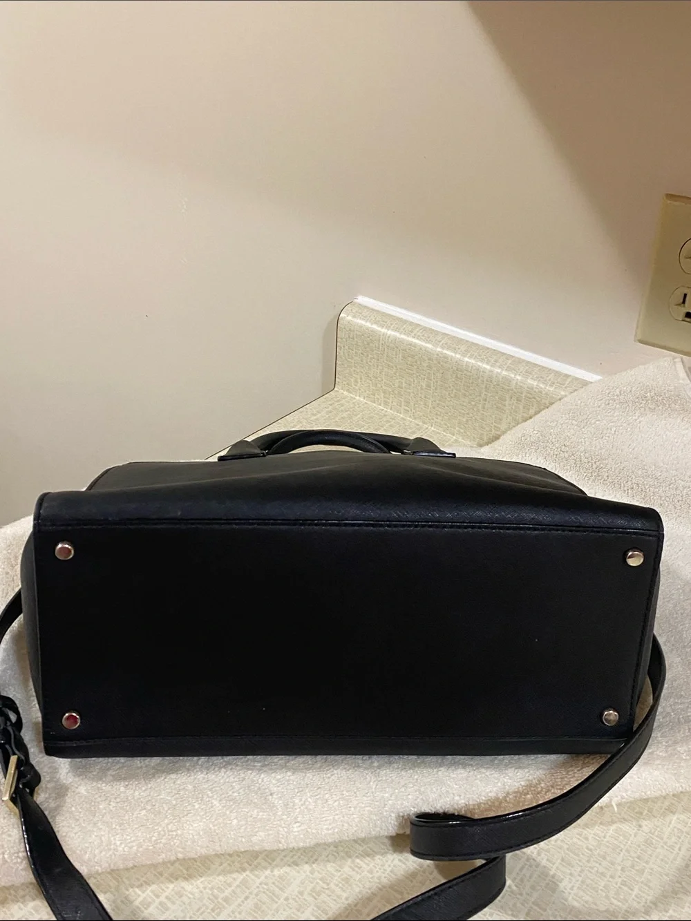 kate spade Black Saffiano Satchel with Crossbody Strap